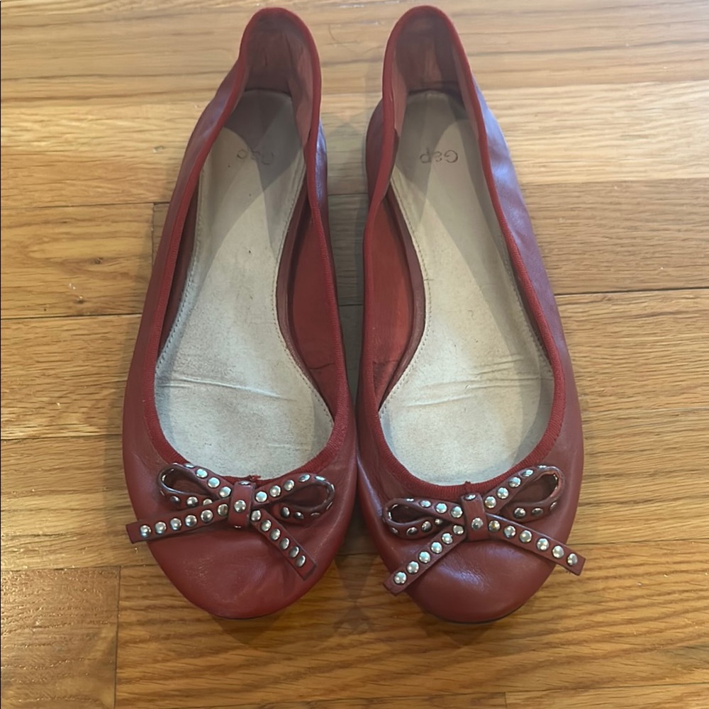GAP Red Flats with Rhinestone Bow